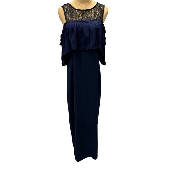 Trina Turk Navy lace Dress,Off the shoulder,Any Occasion SZ 10 Long,Sexy,Formal - Picture 1 of 9